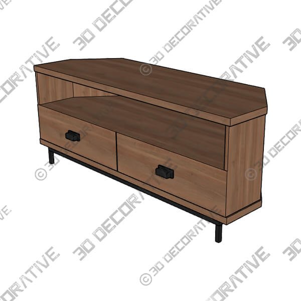 Fulton Pine Effect Corner TV Unit for TVs up to 50 - 3D Decorative