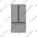 GE 36 ENERGY STAR French Door 27 cu. ft. Refrigerator - 3D Decorative