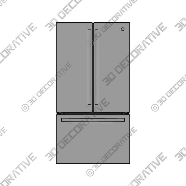 GE 36 ENERGY STAR French Door 27 cu. ft. Refrigerator - 3D Decorative