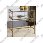 Genell 23 34 Wide Gold Leafed and Glass Side Table-3DDecorative Genell 23 34 Wide Gold Leafed and Glass Side Table - 3D Decorative