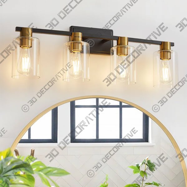 Gold 4 - Light Dimmable Vanity Light Mirror Headlights - 3D Decorative