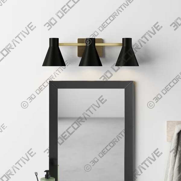 Gold Byers 3 - Light Dimmable Vanity Light - 3D Decorative