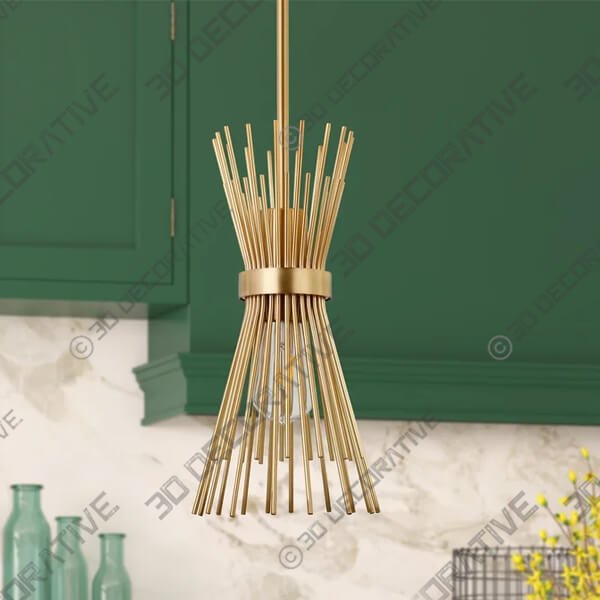 Gold Lindsea 1 - Light UniqueStatement Pendant - 3D Decorative