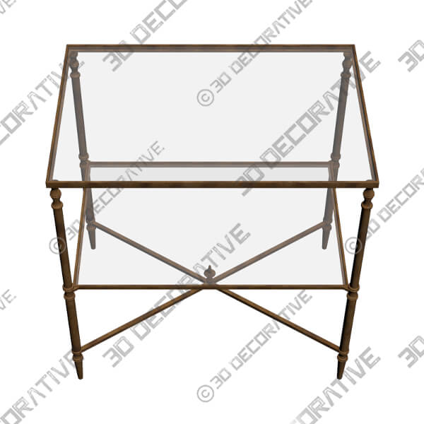 Henzler 25 34 Wide Metal and Glass Console Table - 3D Decorative