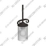 Hinkley Casa Collection One Light Pendant Olde Black - 3D Decorative