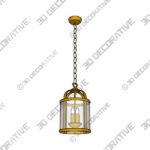 Hurricane 3 Light Pendant Antique Brass Ceiling Fitting - 3D Decorative