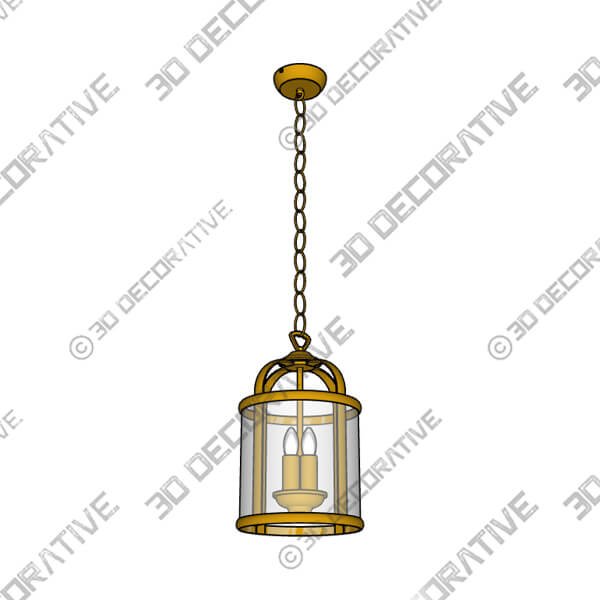 Hurricane 3 Light Pendant Antique Brass Ceiling Fitting - 3D Decorative