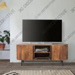 Indus Valley Zen TV Cabinet for TVs up to 44-3DDecorative Indus Valley Zen TV Cabinet for TVs up to 44 - 3D Decorative