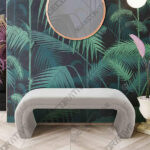 Kenya 48 34 Wide Light Gray Velvet Bench - 3D Decorative