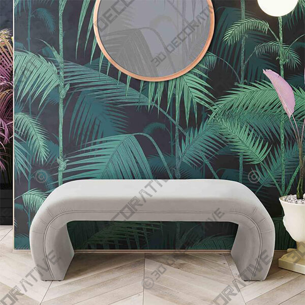 Kenya 48 34 Wide Light Gray Velvet Bench - 3D Decorative