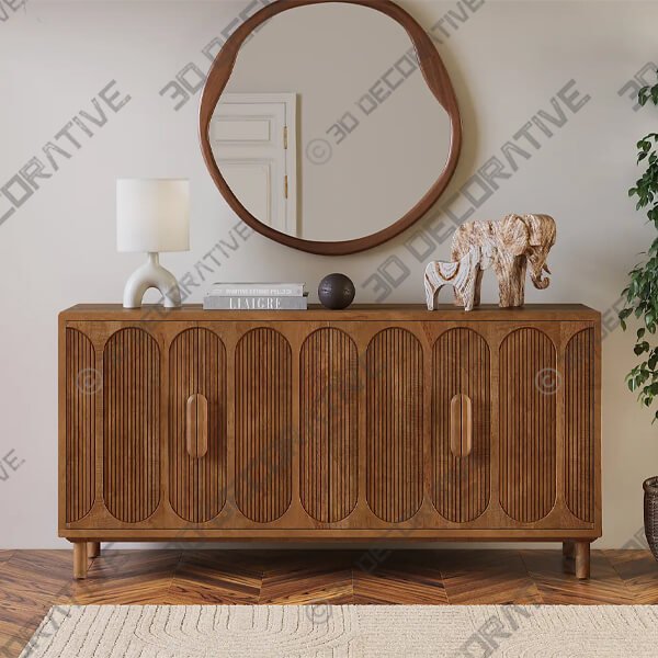 Khari 4 Door Large Sideboard Mango Wood - 3D Decorative