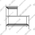 Knox 20 12 Wide 3-Tier Chrome and Glass Accent Table - 3D Decorative