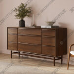 Lenia Walnut 9-Drawer Dresser-3DDecorative Lenia Walnut 9-Drawer Dresser - 3D Decorative