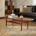 Lenia Walnut Oval Coffee Table-3DDecorative Lenia Walnut Oval Coffee Table - 3D Decorative