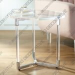 Linda 22 Wide Clear Acrylic Round Modern Accent Table - 3D Decorative