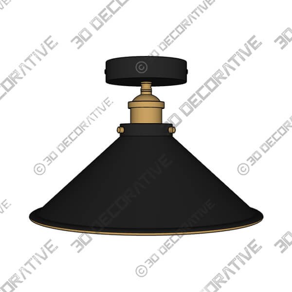 Logan Grey Industrial Flush Pendant Light - 3D Decorative