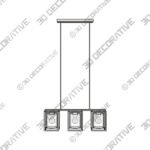 London Industrial 3 Light Diner Ceiling Light - 3D Decorative