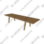 Madera Oak Dining Table, Extendable - 3D Decorative