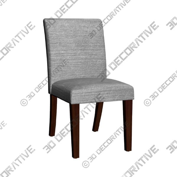 Main Street Groupie Pewter Fabric Dining Chair - 3D Decorative