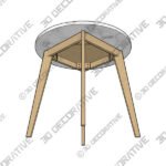 Mara Oak Cafe Table - 3D Decorative