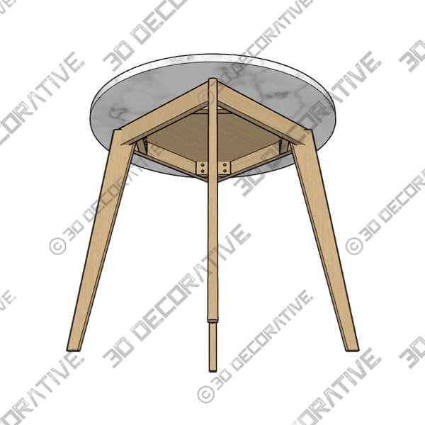 Mara Oak Cafe Table - 3D Decorative