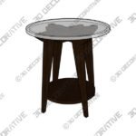 Milton 24 Wide Dark Brown Round Accent Table - 3D Decorative