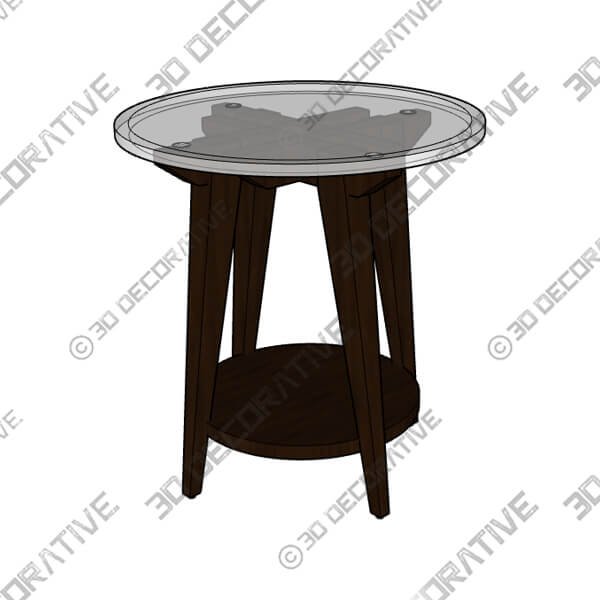 Milton 24 Wide Dark Brown Round Accent Table - 3D Decorative