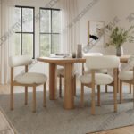 Muhly White Oak Dining Table For 6-3DDecorative Muhly White Oak Dining Table For 6 - 3D Decorative