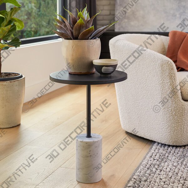 Narro Black Side Table - 3D Decorative