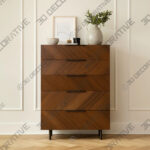 Nera Walnut 5-Drawer Chest-3DDecorative Nera Walnut 5-Drawer Chest - 3D Decorative