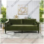 Nicholi 84 Modern Scandinavian Sofa with Bolster Pillows  - 3D Decorative
