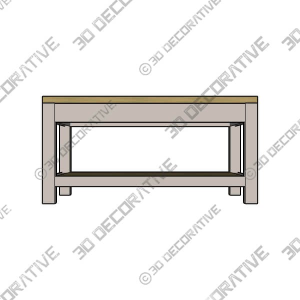 Olney Coffee Table with Shelf Stone-3DDecorative Olney Coffee Table with Shelf Stone - 3D Decorative