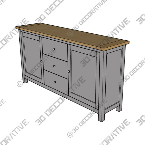 Olney Wide Sideboard - 3D Decorative