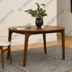 Plumas Walnut Dining Table For 6, Extendable - 3D Decorative
