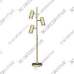 Floor Lamp (3) (7) Possini Euro Canasta Trac 66 Satin Brass Modern Tree Floor Lamp - 3D Decorative