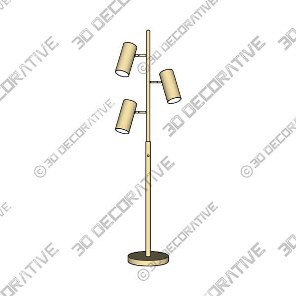 Possini Euro Canasta Trac 66 Satin Brass Modern Tree Floor Lamp - 3D Decorative