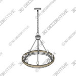 Chandelier (2) (8) Possini Euro Lora 29 14 Nickel Gray Wood 8-Light Ring Chandelier - 3D Decorative