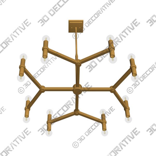 Possini Euro Marya 37 Wide Satin Brass 16-Light Modern Chandelier - 3D Decorative