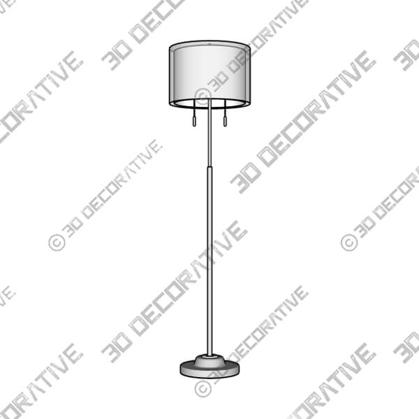 Possini Euro Roxie 65 12 Double Shade Brushed Nickel Floor Lamp - 3D Decorative