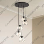 Possini Euro Samantha 19 12 Wide Black Multi-Light Pendant-3DDecorative Possini Euro Samantha 19 12 Wide Black Multi-Light Pendant - 3D Decorative