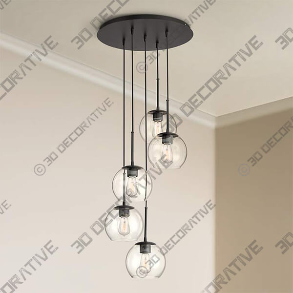 Possini Euro Samantha 19 12 Wide Black Multi-Light Pendant - 3D Decorative