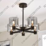 Erin 5 Light Semi Flush Ceiling Light-3DDecorative Erin 5 Light Semi Flush Ceiling Light - 3D Decorative