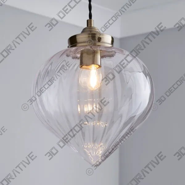 Rio Voyager Ribbed Glass Pendant Light -3D Decorative