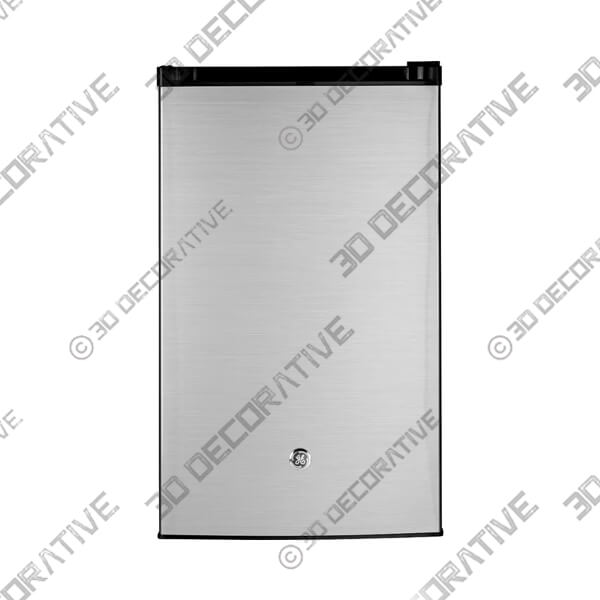 Steel GE Appliances 4.4 Cubic Feet Freestanding Mini Fridge with Freezer - 3D Decorative