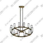 Stiffel Aron 36 Wide Brass 12-Light Wagon Wheel Chandelier - 3D Decorative