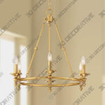 Stiffel Hartley 28 Wide Warm Antique Gold 6-Light Ring Chandelier-3DDecorative Stiffel Hartley 28 Wide Warm Antique Gold 6-Light Ring Chandelier - 3D Decorative