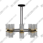Stiffel Palais 35 12 Modern Matte Black Brass 16-Light Chandelier - 3D Decorative