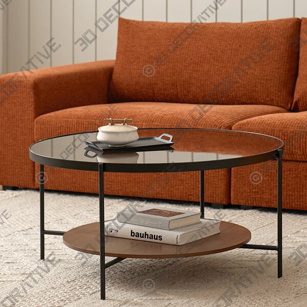 Vitri Walnut Coffee Table - 3D Decorative