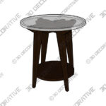 Milton 24 Wide Dark Brown Round Accent Table-3DDecorative