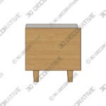 Nederin Rain Cloud Gray Oak Bench - 3D Decorative